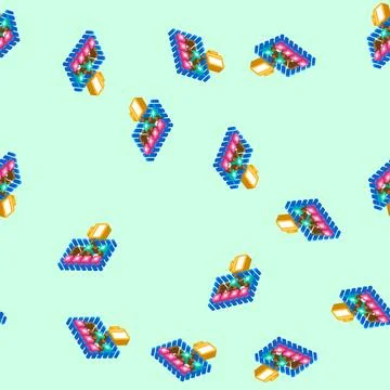 Serverless architecture software isometric icon seamless pattern Illustrazione stock