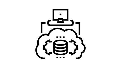 Serverless architecture software line icon animation Stock Footage 326131373