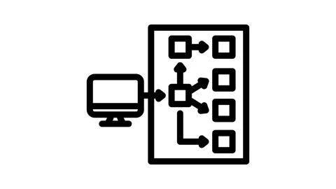 Serverless architecture software line icon animation Stock Footage 326761439