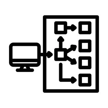 Serverless architecture software line icon vector illustration Stock-Illustration