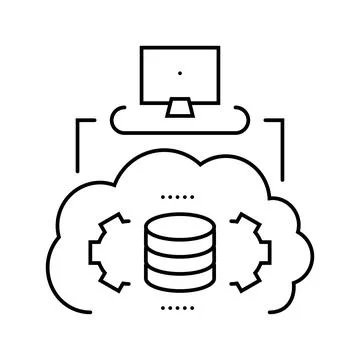 Serverless architecture software line icon vector illustration Stockillustratie