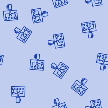 Serverless architecture software line vector seamless pattern 스톡 일러스트