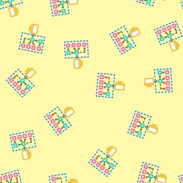 Serverless architecture software vector seamless pattern Stock-Illustration