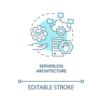 Serverless architecture turquoise concept icon Illustrazione stock