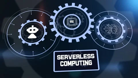 Serverless Computing with AI, Robotics and Glowing Gears Stock Footage 325790855