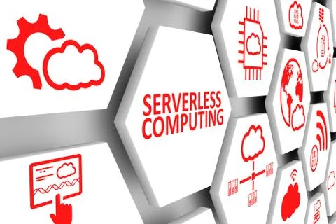 SERVERLESS COMPUTING concept cell background 3d illustration イラスト素材