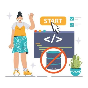 Serverless Computing concept. Flat vector illustration Stock Illustration