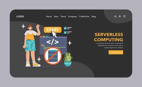 Serverless Computing concept. Flat vector illustration Stock Illustration