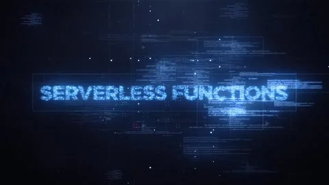 Serverless Functions Word on Dynamic Technology Background Stock Footage 317026174