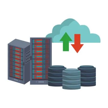 Servers and cloud computing Stock Illustration