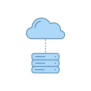 Servers and Clouds. Cloud Computing Concept. Stock vector illustration isolated Illustrazione stock