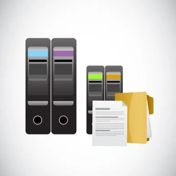 Servers and data storage illustration Stockillustratie