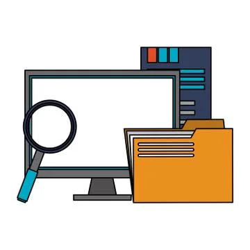 Servers and database technology symbols Stock Illustration