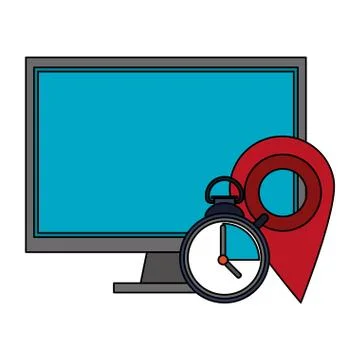 Servers and database technology symbols Stock Illustration