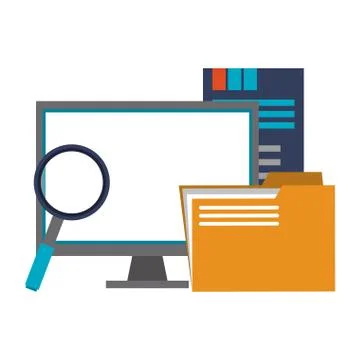 Servers and database technology symbols Stock Illustration