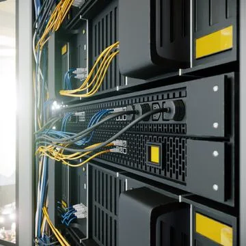 Servers and hardware room computer technology concept photo Foto stock