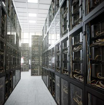 Servers and hardware room computer technology concept photo Stock Photos