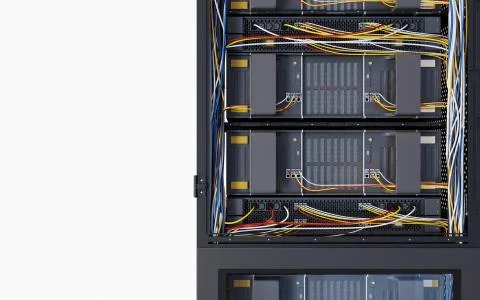 Servers and hardware room computer technology concept photo on isolate white Stock Photos