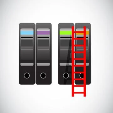 Servers and ladder to the top. Stockillustratie