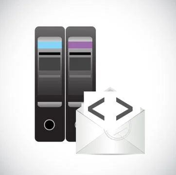 Servers and web coding illustration Stock-Illustration
