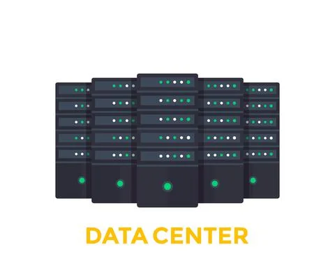 Servers, big data center vector illustration Stock Illustration