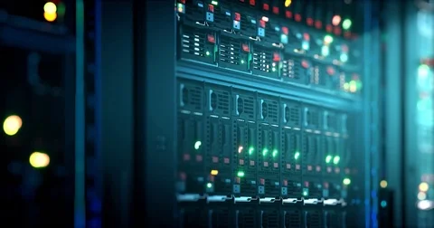 Servers close up. Modern data center. Cloud computing. Loopable seamless 4k UHD Vídeo Stock 84168814
