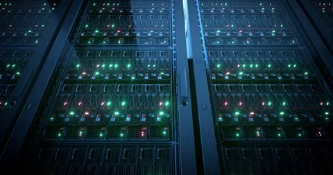 Servers close up. Modern data center. Cloud computing. Loopable seamless 4k UHD Stock Footage 84169289