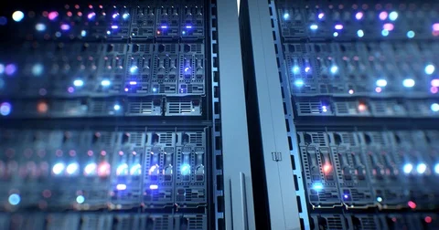Servers close up. Modern data center. Cloud computing. Loopable seamless 4k UHD Vídeo Stock 85264763