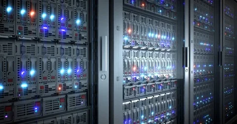 Servers close up. Modern data center. Cloud computing. Loopable seamless 4k UHD Vídeo Stock 85264816