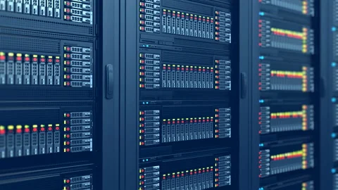 Servers close up. Modern data center. Stock Footage 106345331
