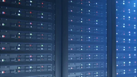 Servers close up. Modern data center. Stock Footage 106346129