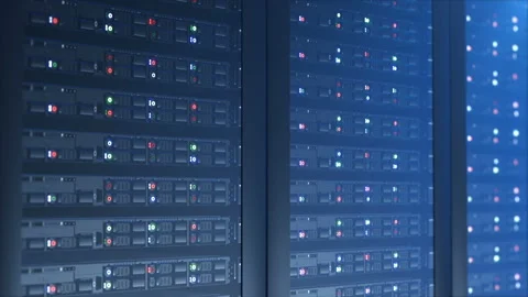 Servers close up. Modern data center. Video stock 106346580
