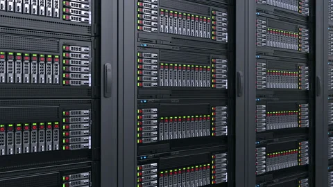 Servers close up. Modern data center. Video stock 106347521