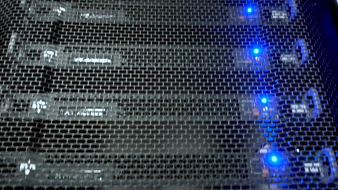 Servers close up. Modern datacenter. Cloud computing. Stock Footage 85633015