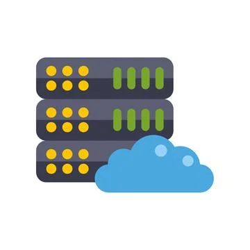 Servers with cloud icon representing cloud computing Stock Illustration