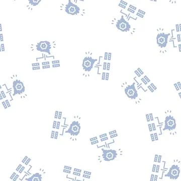 Servers communication neural network glyph seamless pattern 스톡 일러스트