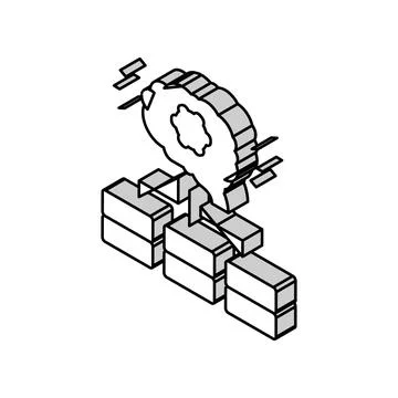 Servers communication neural network isometric icon vector illustration Stock Illustration