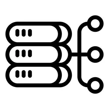 Servers connecting to network in data center, hosting big data Illustrazione stock