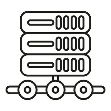 Servers connecting to network data storage system concept Illustrazione stock