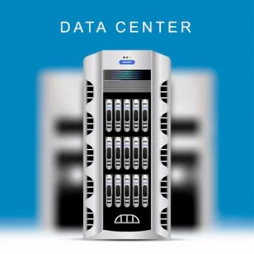Servers data center cloud computing concept vector. Flat vector illustration  Illustrazione stock