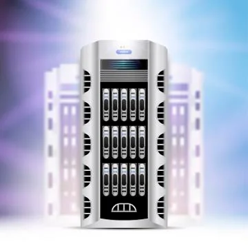 Servers data center cloud computing concept vector. Flat vector illustration  Illustrazione stock