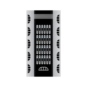 Servers data center cloud computing on white background. Flat vector illustra Illustrazione stock