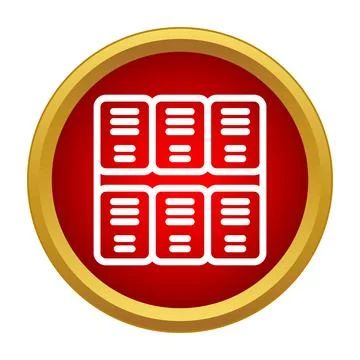 Servers in data center icon representing hosting technology Stock Illustration