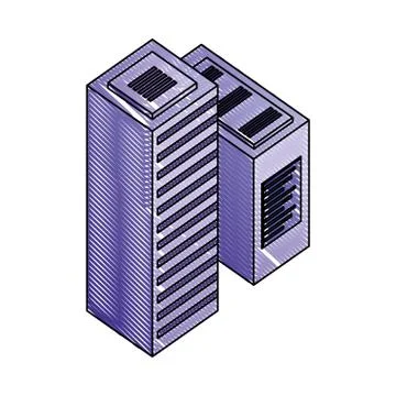 Servers data center isometric icon Stock Illustration