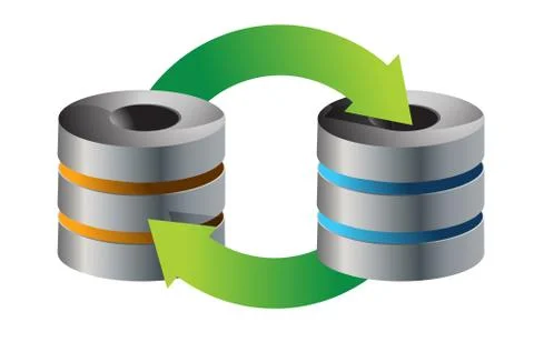 Servers database backup concept illustration design over white Illustrazione stock