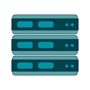 Servers database technology Stock Illustration