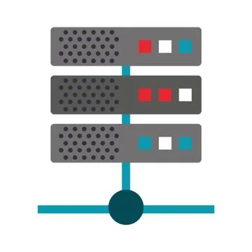 Servers database technology isolated symbol Stock Illustration