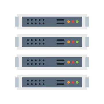 Servers flat clipart vector illustration Illustrazione stock