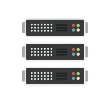 Servers flat icon, flat design vector. Stock Illustration