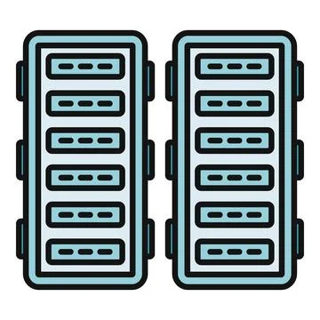 Servers generating large data storage and network computing Stock Illustration